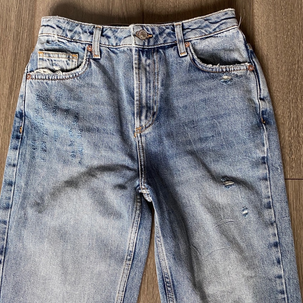 Free People Dakota Ripped Straight Leg Jeans - Picture 3 of 15
